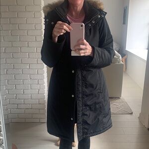 Michael Kors Black Coat with Fur Trim